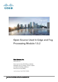 Open Source Used in Edge and Fog Processing Module 1.5.2