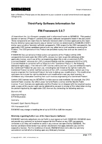 Readme for 3Rd Party Software FIN Framework