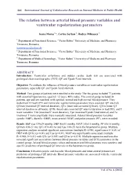 The Relation Between Arterial Blood Pressure Variables and Ventricular Repolarization Parameters