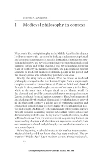 1 Medieval Philosophy in Context