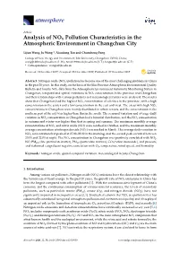 Analysis of Nox Pollution Characteristics in the Atmospheric Environment in Changchun City