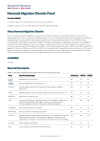 Blueprint Genetics Neuronal Migration Disorder Panel