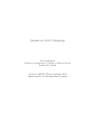 Lectures on Cyclic Cohomology