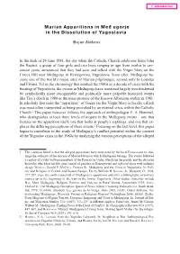 Marian Apparitions in Međugorje in the Dissolution of Yugoslavia