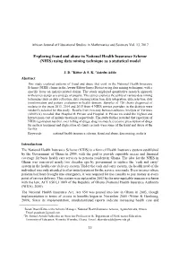 NHIS) Using Data Mining Technique As a Statistical Model