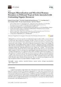 Nitrogen Mineralization and Microbial Biomass Dynamics in Different Tropical Soils Amended with Contrasting Organic Resources