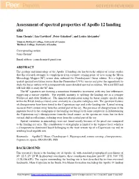 Assessment of Spectral Properties of Apollo 12 Landing Site Yann Chemin1, Ian Crawford2, Peter Grindrod2, and Louise Alexander2