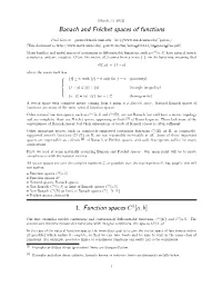 Banach and Fréchet Spaces of Functions 1. Function Spaces C K[A, B]