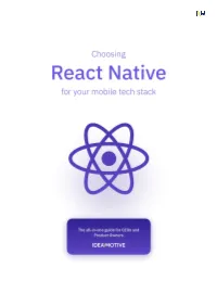 Choosing React Native for Your Mobile Tech Stack