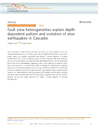 Fault Zone Heterogeneities Explain Depth-Dependent Pattern And