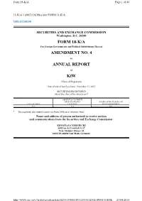 Form 18-K/A Amendment No. 4 Annual Report