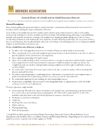 General Duties of a Guild and the Guild Executive Director