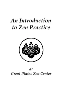 Introduction to Zen Practice (Pdf)