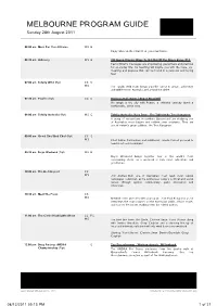 Melbourne Program Guide