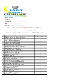 REGGAE PLAYLIST Date of Event - …