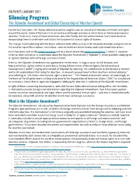 Silencing Progress the Siljander Amendment and Global Censorship of Abortion Speech