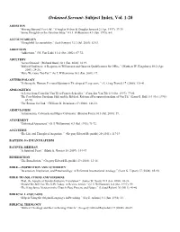 Subject Index, Vol. 1-20