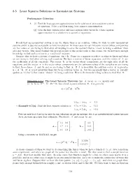8.5 Least Squares Solutions to Inconsistent Systems