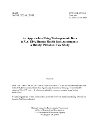 An Approach to Using Toxicogenomic Data in US EPA Human Health Risk