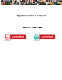 Application Support Mac Mojave