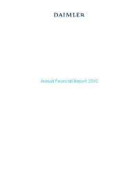 Daimler Annual Financial Report 2010