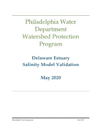 Delaware Estuary Salinity Model Validation