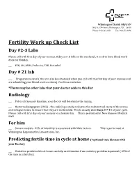 Fertility Work up Check List