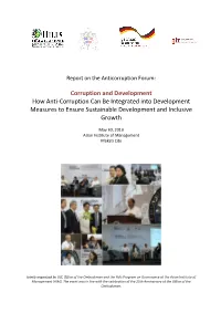 How Anti-Corruption Can Be Integrated Into Development Measures to Ensure Sustainable Development and Inclusive Growth