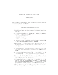 Notes on Algebraic Topology