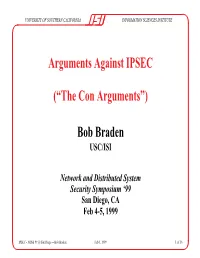 Arguments Against IPSEC
