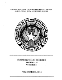 Commonwealth Register Volume 26 Number 11 November 30,2004