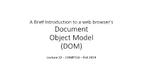 Document Object Model (DOM)