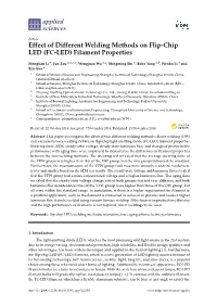 Effect of Different Welding Methods on Flip-Chip LED (FC-LED) Filament Properties