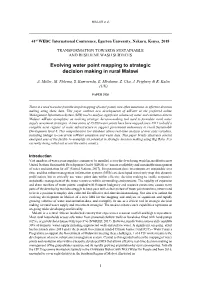 Evolving Water Point Mapping to Strategic Decision Making in Rural Malawi