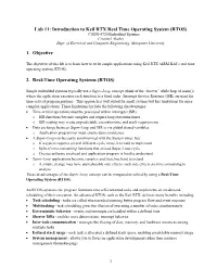 Lab 11: Introduction to RTX Real-Time Operating System