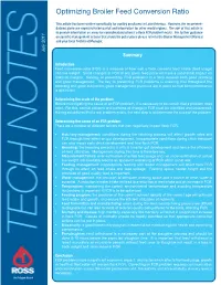 Ross Tech Notes: Optimizing Broiler Feed Conversion Ratio