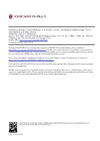 Statistical Quality Control Methods in Infection Control and Hospital Epidemiology, Part I: Introduction and Basic Theory Author(S): James C