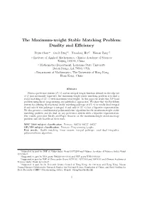 The Maximum-Weight Stable Matching Problem: Duality and Efficiency
