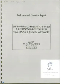 East Devon Public Water Supply Strategy the Existence and Potential Use in Yield Analysis of Historic Flow Records