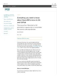 Everything You Need to Know About Openjdk's Move to Git and Github