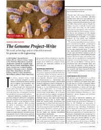 The Genome Project–Write Issues, Enabling Inclusive Decision-Making on the Topics Mentioned Above (7)