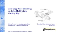 Zero-Copy Video Streaming on Embedded Systems the Easy Way