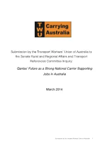 140314 TWU Submission to Senate on QF Final