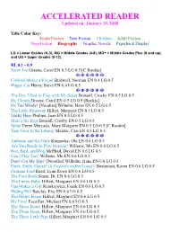 ACCELERATED READER Updated On: January 19, 2018