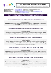 Featured First-Round Match-Ups
