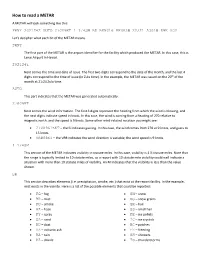 How to Read a METAR