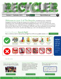 Issue 2 of the Recycler;Mecklenburg County's Solid Waste