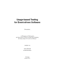 Usage-Based Testing for Event-Driven Software Systems