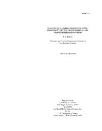 Y/DZ-2253, Analysis of Hazards Associated with a Process Involving