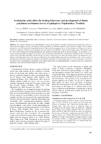 Aristolochic Acids Affect the Feeding Behaviour and Development of Battus Polydamas Archidamas Larvae (Lepidoptera: Papilionidae: Troidini)